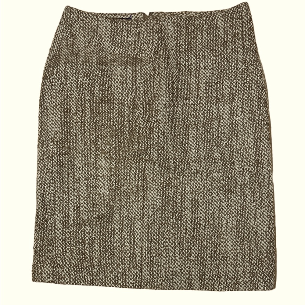 Brooks Brothers tan and cream tweed skirt S 10
